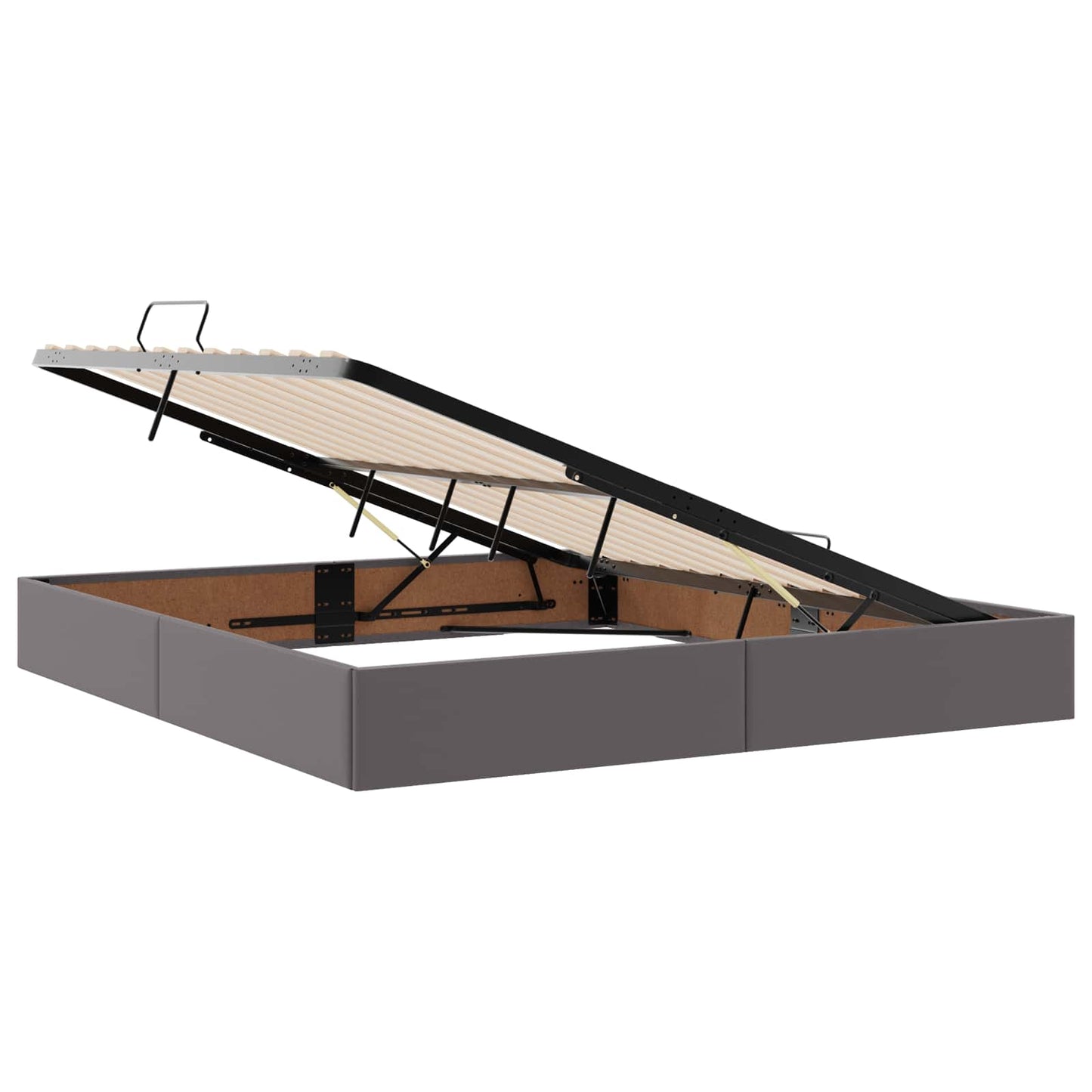 vidaXL Κρεβάτι Οθωμανικού Τύπου Γκρι 160 x 200 cm Τεχνητό Δέρμα