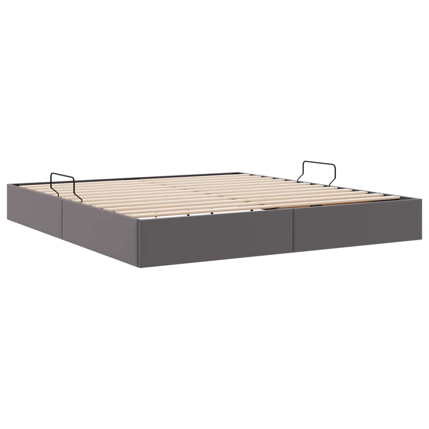 vidaXL Κρεβάτι Οθωμανικού Τύπου Γκρι 180 x 200 cm Τεχνητό Δέρμα
