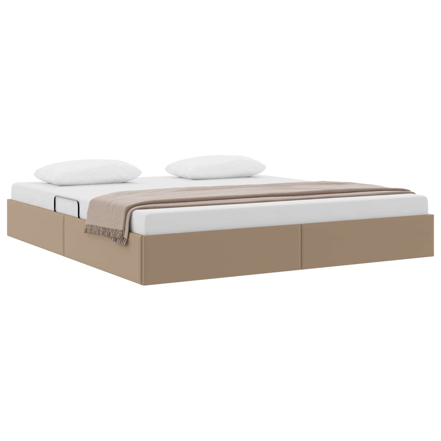 vidaXL Κρεβάτι Οθωμανικού Τύπου Καπουτσίνο 180 x 200 cm Τεχνητό Δέρμα
