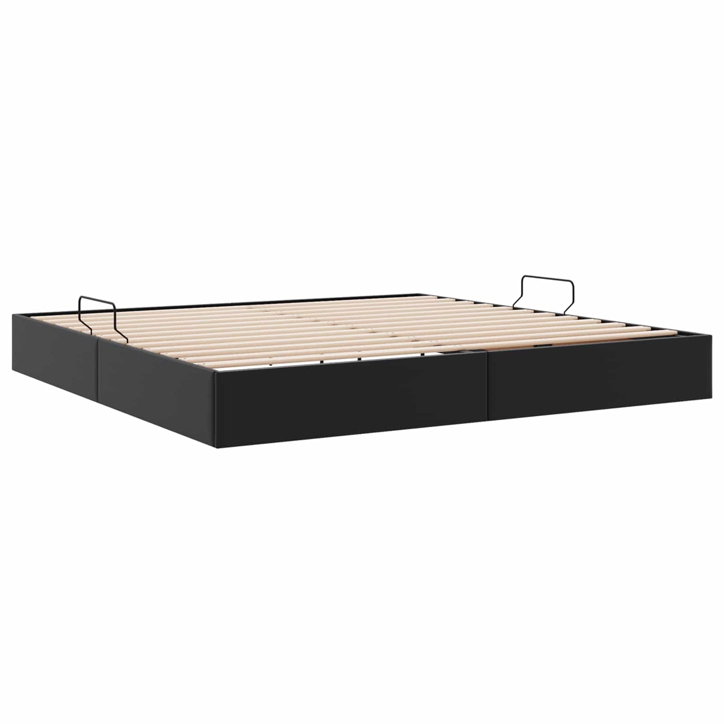 vidaXL Κρεβάτι Οθωμανικού Τύπου Μαύρο 200 x 200 cm Τεχνητό Δέρμα