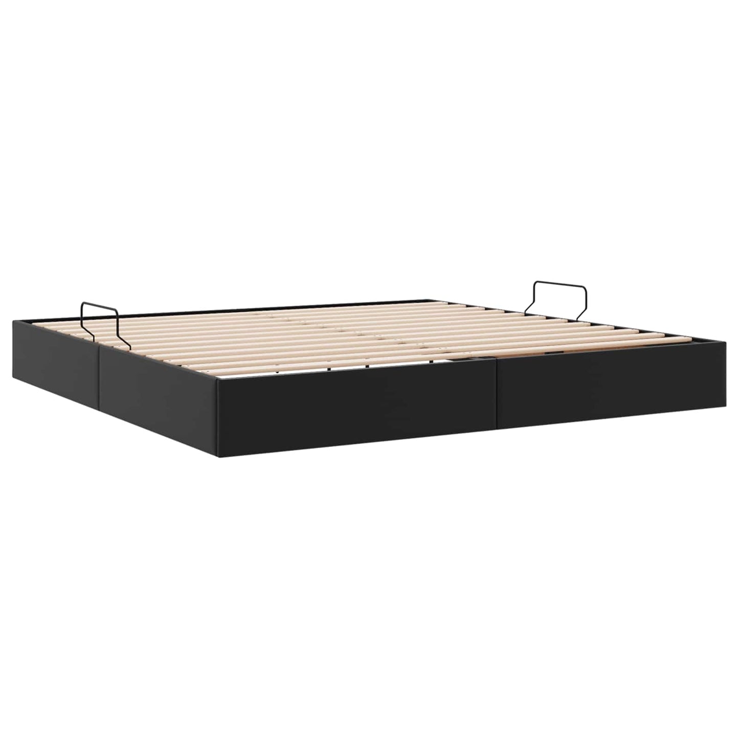 vidaXL Κρεβάτι Οθωμανικού Τύπου Μαύρο 200 x 200 cm Τεχνητό Δέρμα