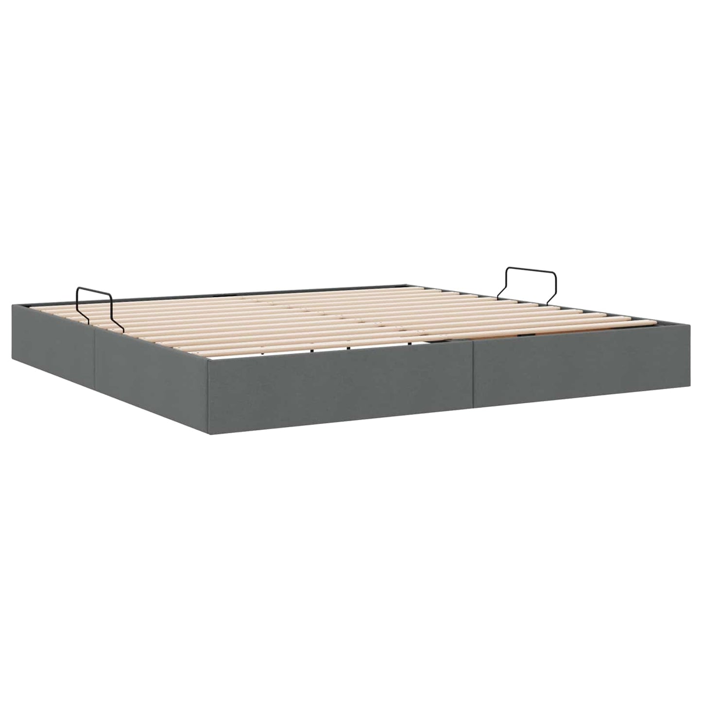 vidaXL Κρεβάτι Οθωμανικού Τύπου Σκούρο Γκρι 200 x 200 cm ύφασμα