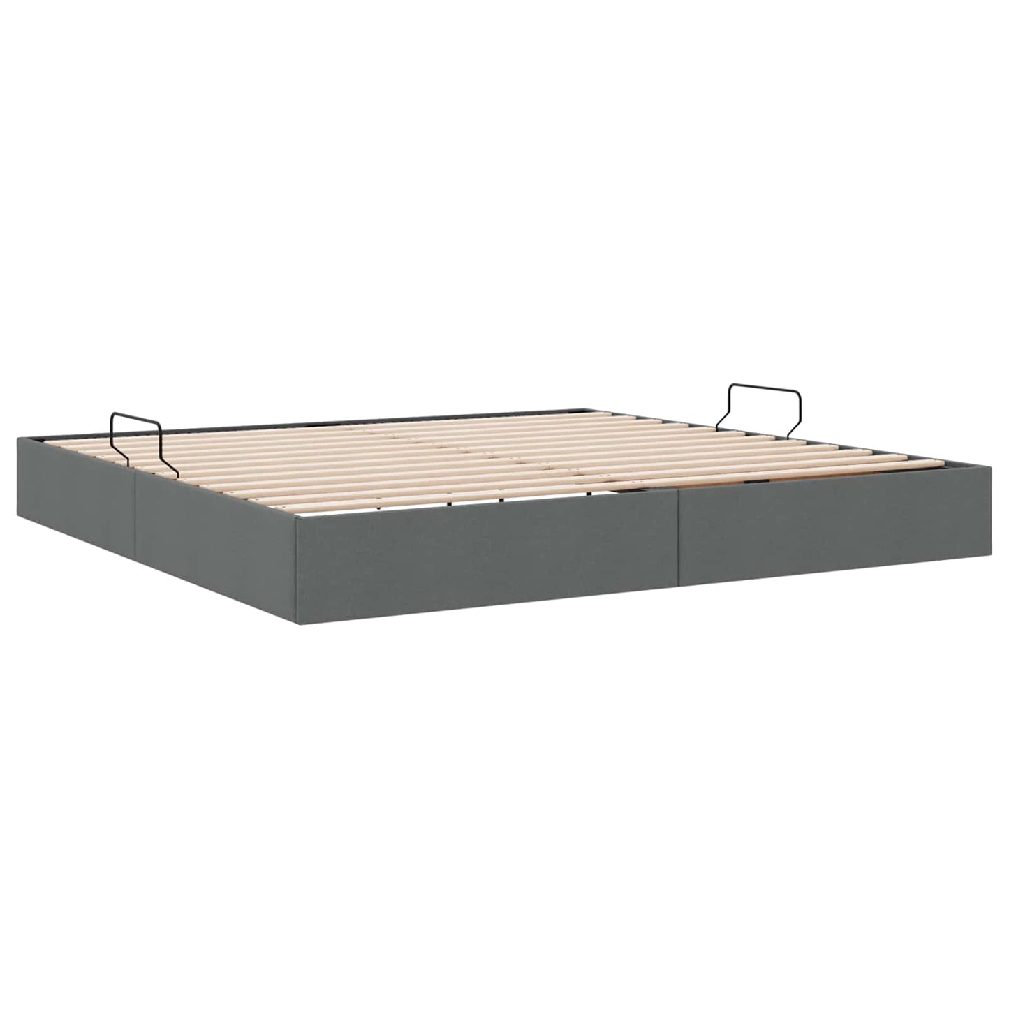 vidaXL Κρεβάτι Οθωμανικού Τύπου Σκούρο Γκρι 200 x 200 cm ύφασμα