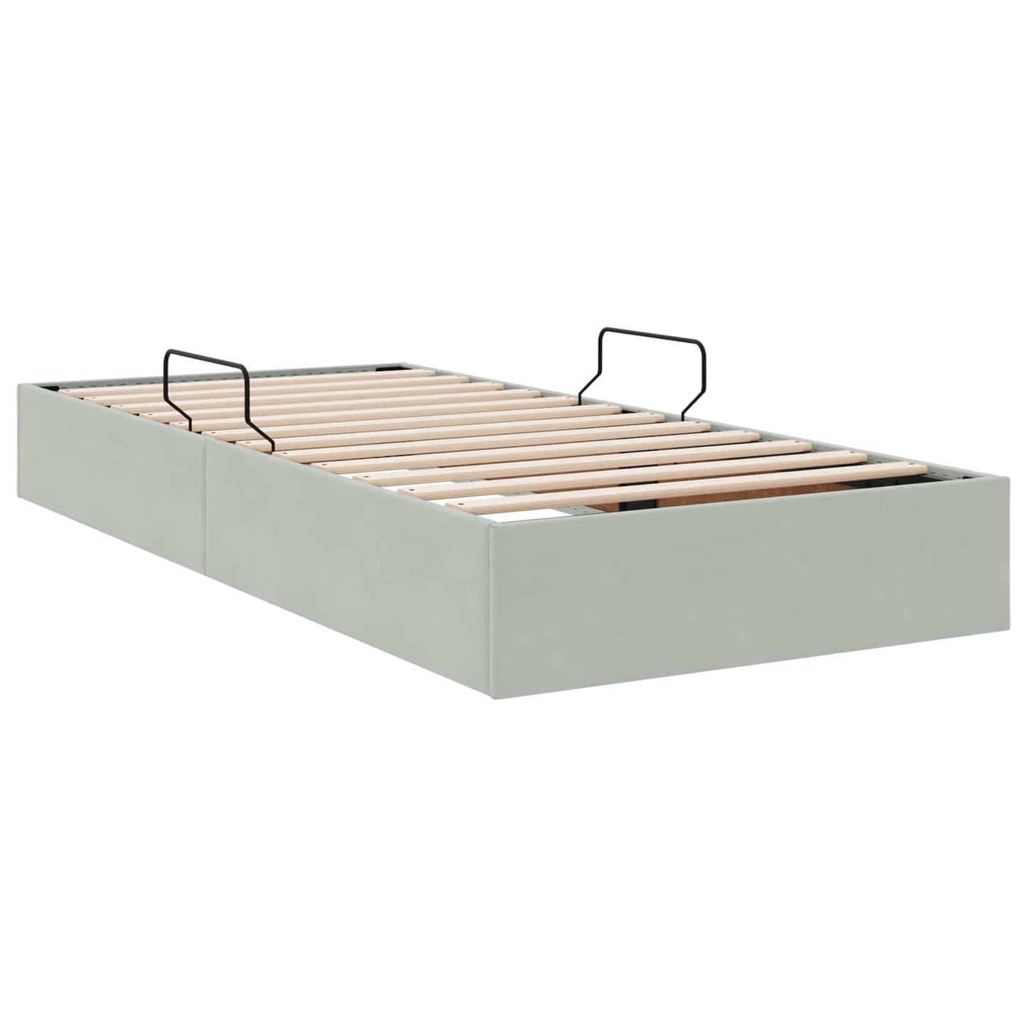 vidaXL Κρεβάτι Οθωμανικού Τύπου Ανοιχτό γκρι 90 x 190 cm Βελούδο