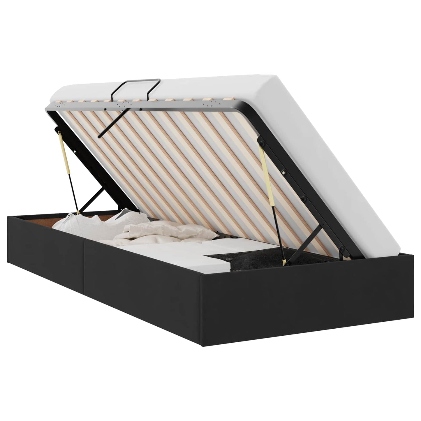 vidaXL Κρεβάτι Οθωμανικού Τύπου Μαύρο 90 x 190 cm Βελούδο
