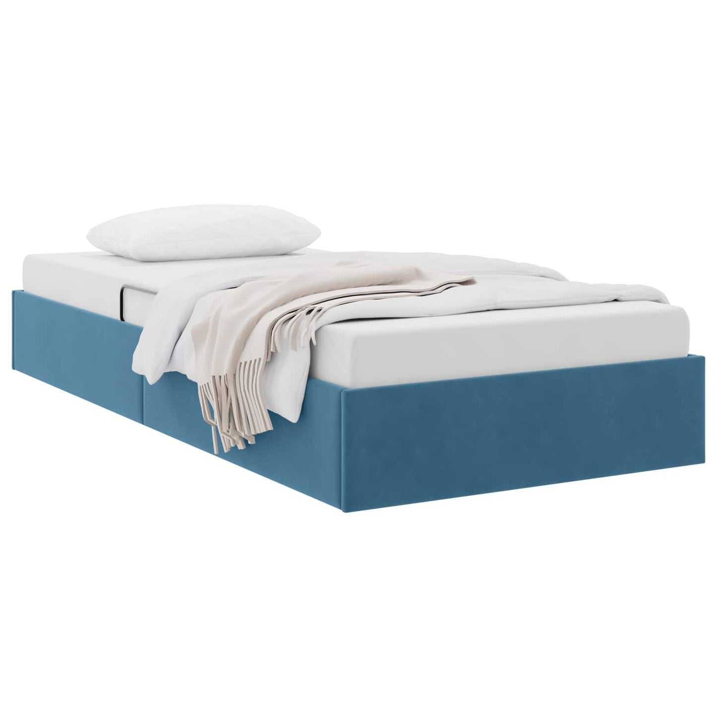 vidaXL Κρεβάτι Οθωμανικού Τύπου Σκούρο Μπλε 90 x 190 cm Βελούδο
