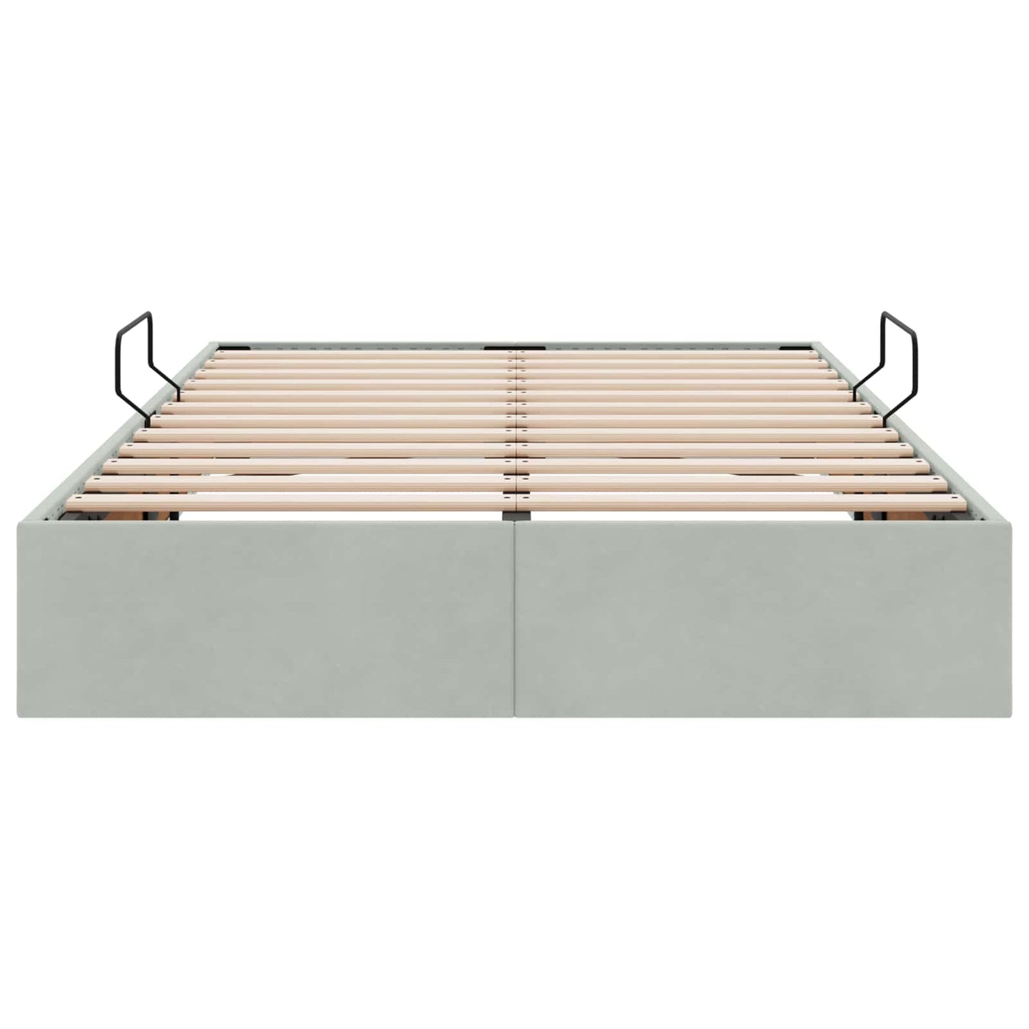 vidaXL Κρεβάτι Οθωμανικού Τύπου Ανοιχτό γκρι 120 x 190 cm Βελούδο