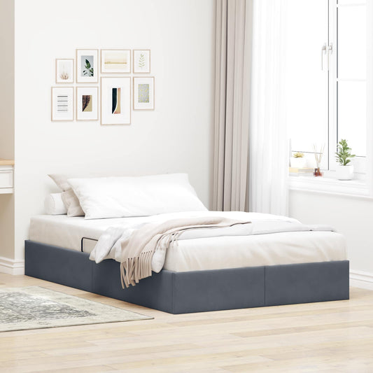 vidaXL Κρεβάτι Οθωμανικού Τύπου Σκούρο Γκρι 120 x 200 cm Βελούδο