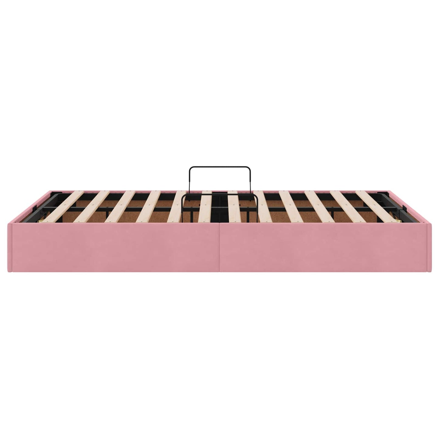 vidaXL Κρεβάτι Οθωμανικού Τύπου με αποθήκευση Ροζ 120 x 200 cm Βελούδο