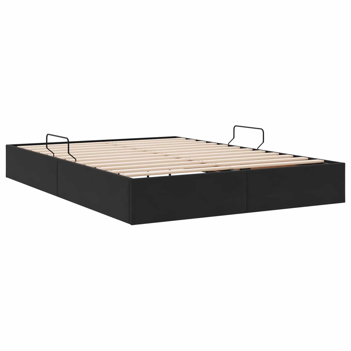 vidaXL Κρεβάτι Οθωμανικού Τύπου Μαύρο 140 x 200 cm Βελούδο