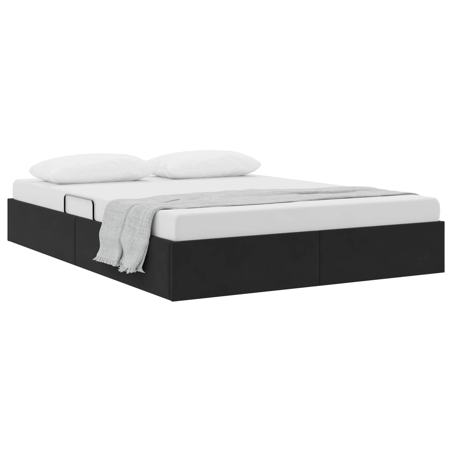 vidaXL Κρεβάτι Οθωμανικού Τύπου Μαύρο 140 x 200 cm Βελούδο