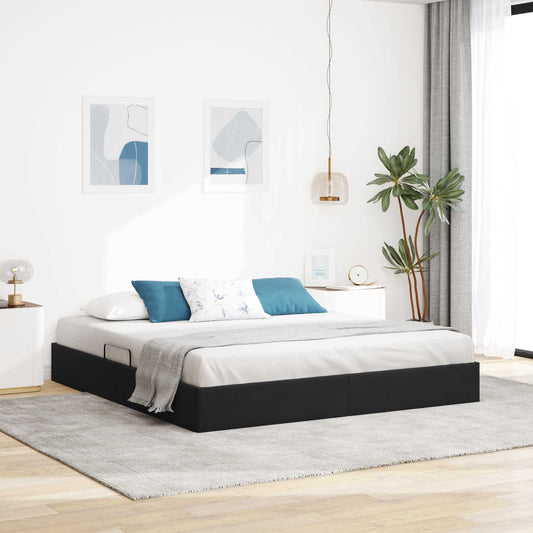 vidaXL Κρεβάτι Οθωμανικού Τύπου Μαύρο 160 x 200 cm Βελούδο