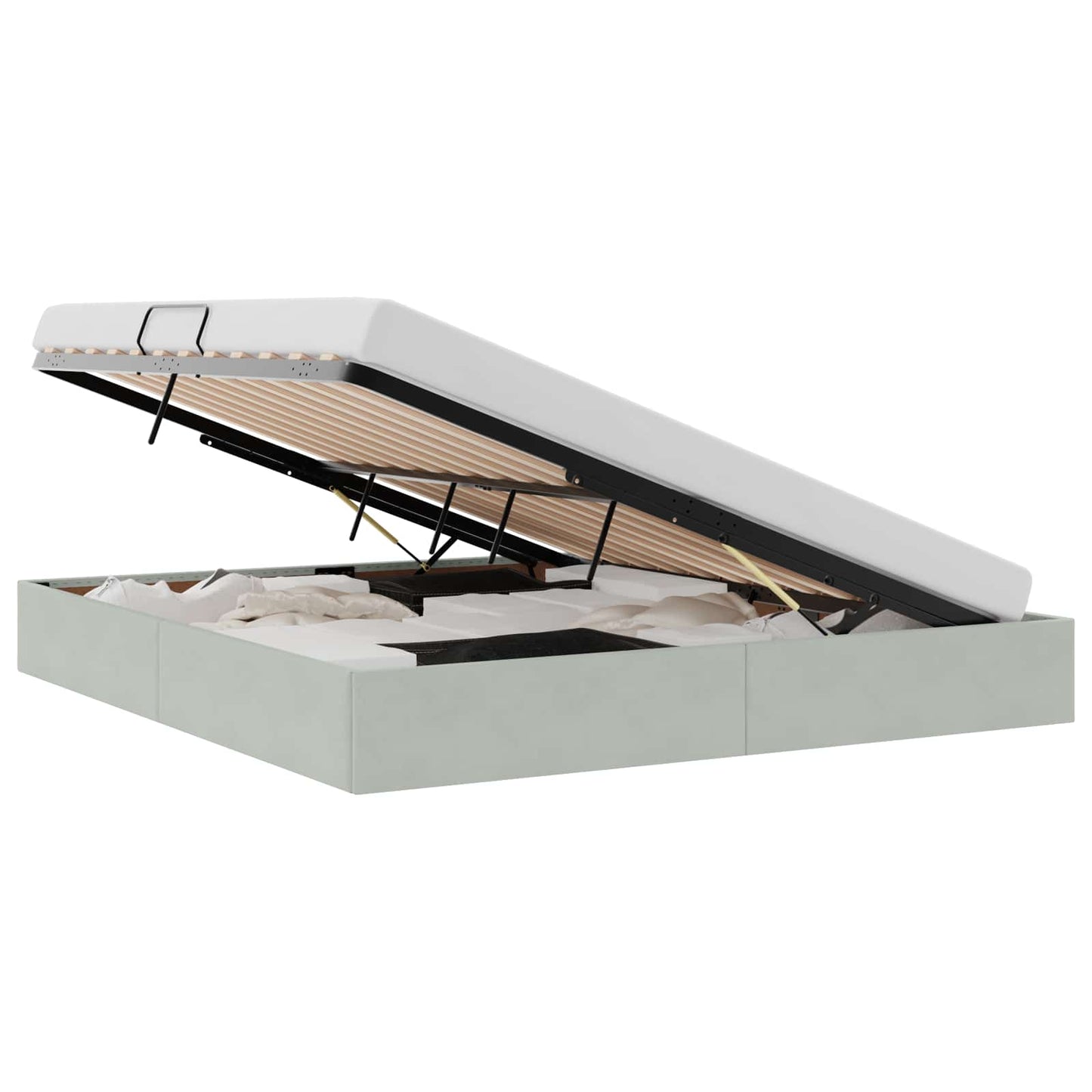 vidaXL Κρεβάτι Οθωμανικού Τύπου Ανοιχτό γκρι 180 x 200 cm Βελούδο