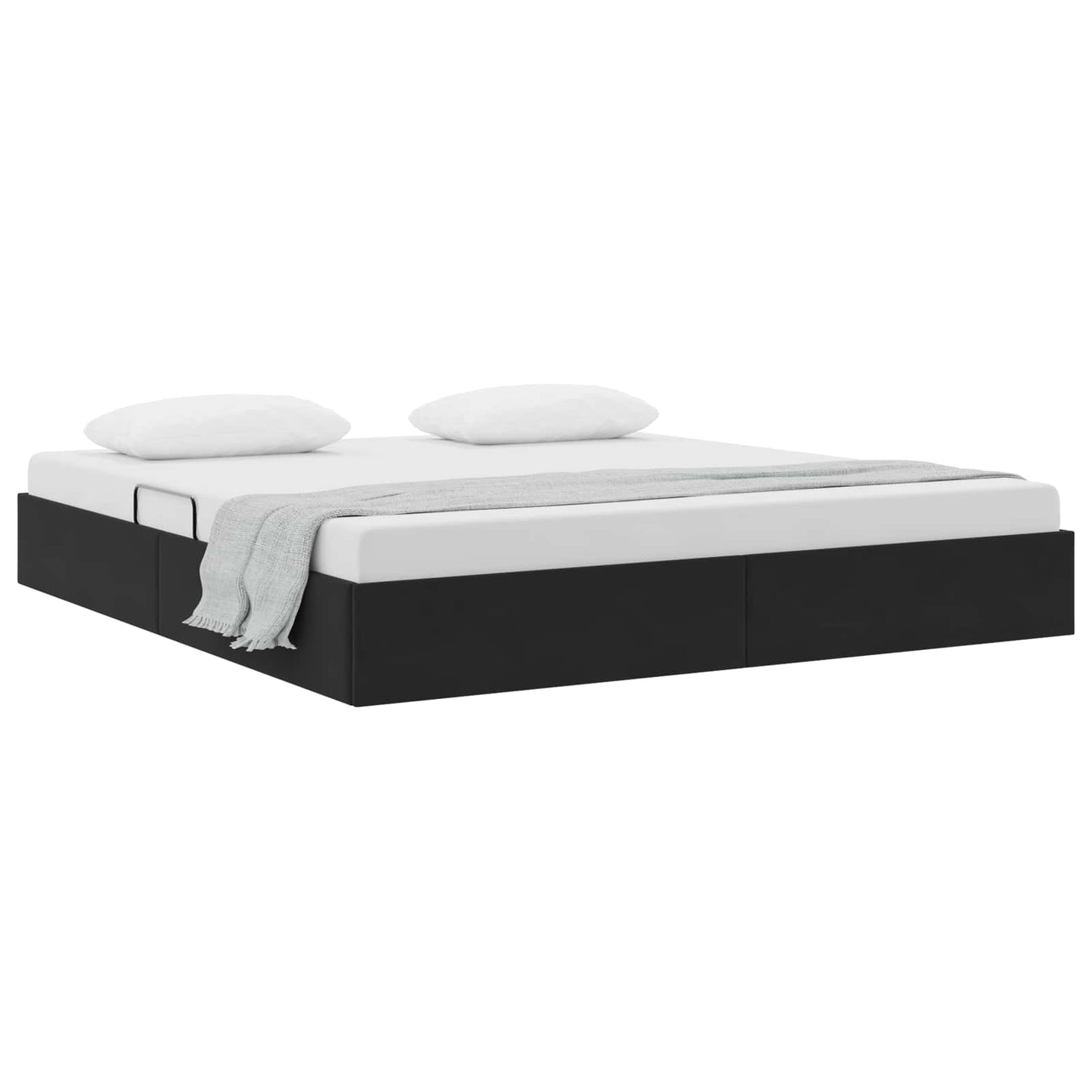 vidaXL Κρεβάτι Οθωμανικού Τύπου Μαύρο 180 x 200 cm Βελούδο