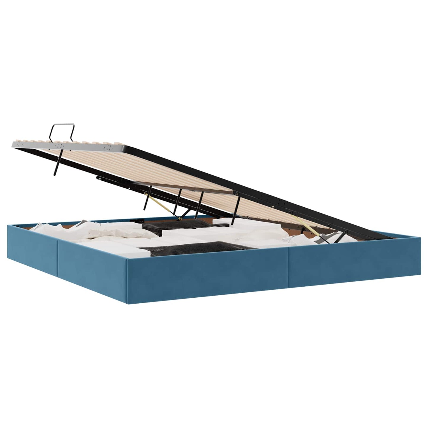 vidaXL Κρεβάτι Οθωμανικού Τύπου Σκούρο Μπλε 200 x 200 cm Βελούδο
