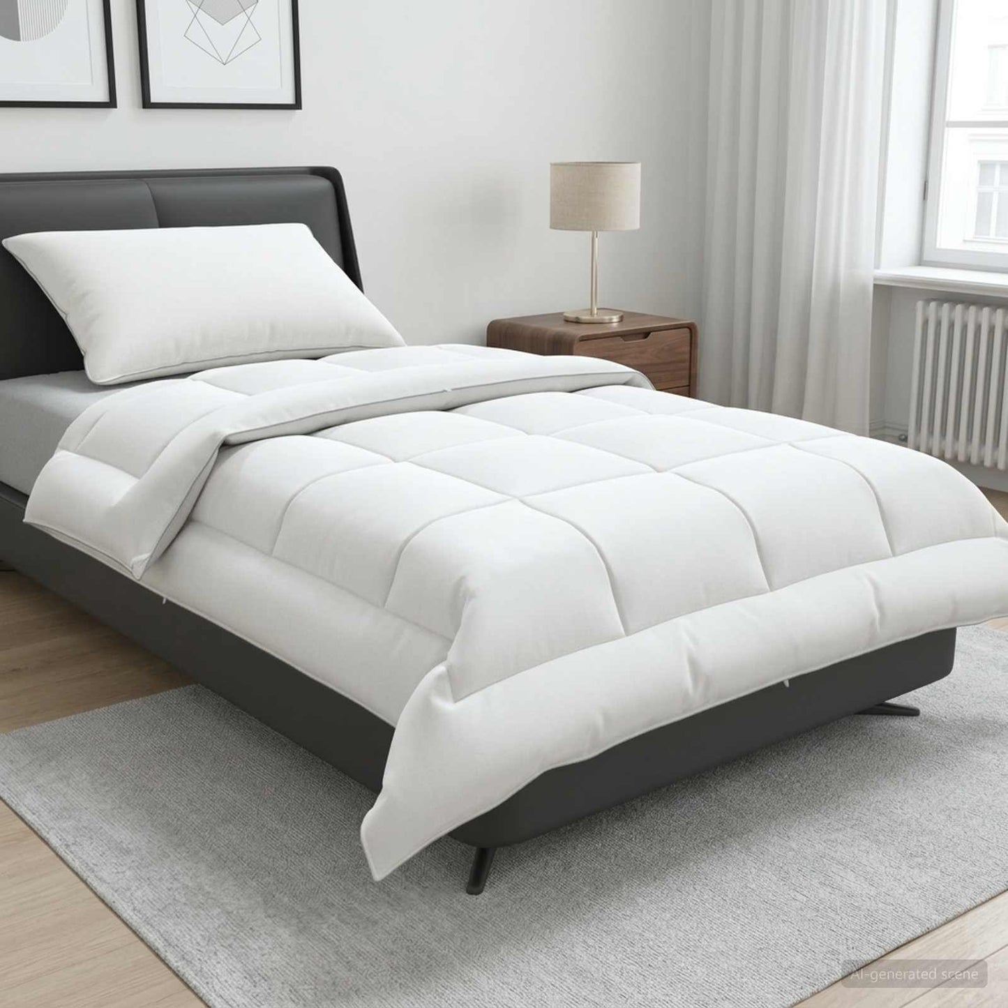 vidaXL Σέτ Παπλώματος και Μαξιλαριού 2 τμχ. 135x200 εκ Καλοκαίρι Μαλλί