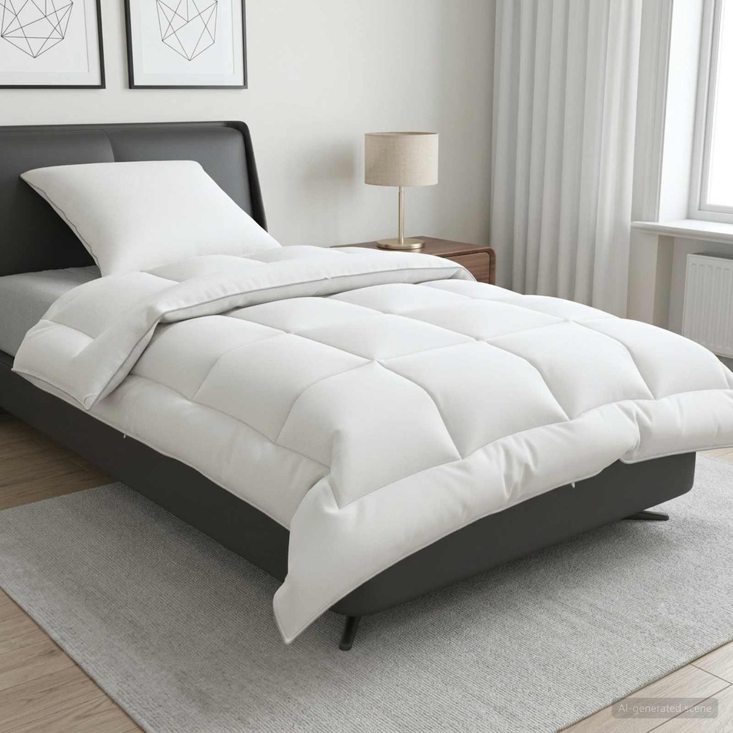 vidaXL Σέτ Παπλώματος και Μαξιλαριού 2 τμχ. 150x200 εκ 4 Εποχές Μαλλί