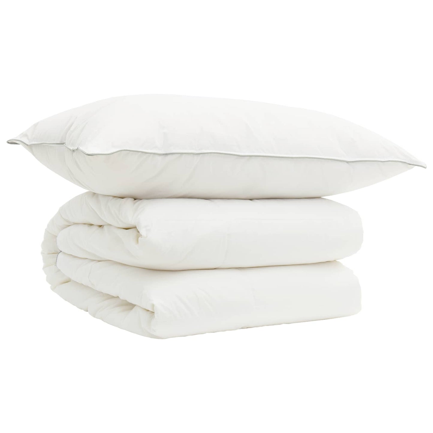vidaXL Σέτ Παπλώματος και Μαξιλαριού 2 τμχ. 155x200 εκ. 4 Εποχές Μαλλί