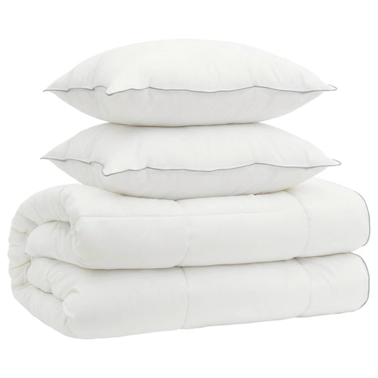 vidaXL Σέτ Παπλώματος και Μαξιλαριού 3 τμχ. 200x200 εκ 4 Εποχές Μαλλί