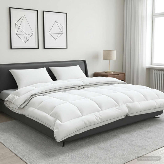 vidaXL Σέτ Παπλώματος και Μαξιλαριού 3 τμχ. 200x240 εκ 4 Εποχές Μαλλί