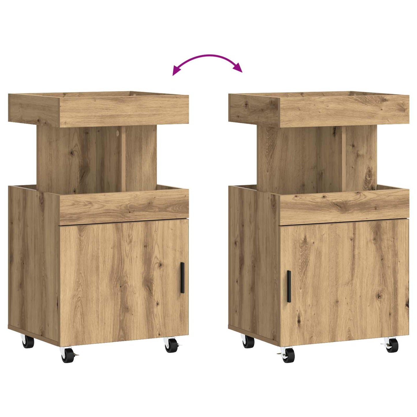vidaXL Καρότσι μπαρ Artisan Δρυς 50 x 41 x 89 cm Επεξεργασμένο Ξύλο
