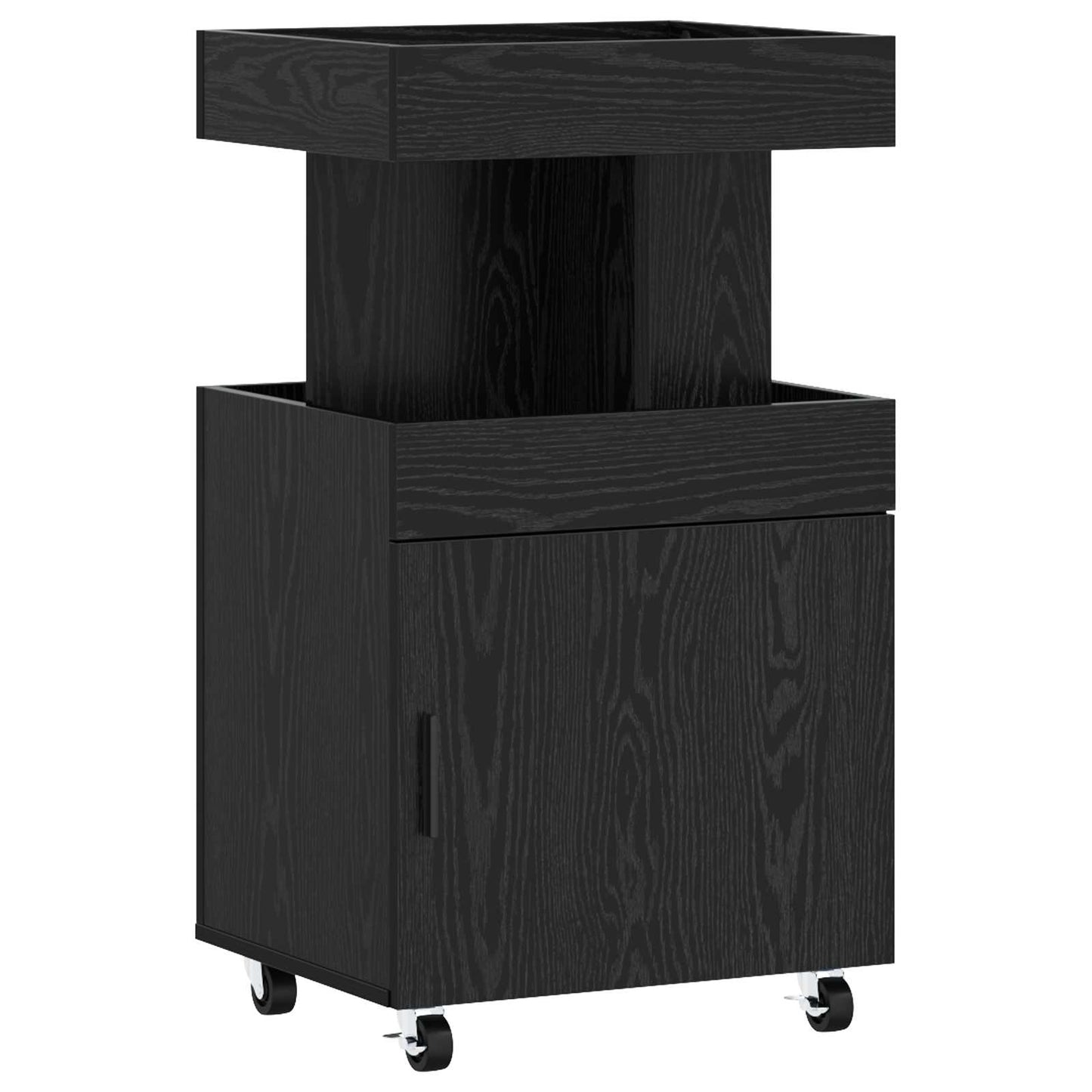 vidaXL Καρότσι μπαρ Μαύρη Δρυς 50 x 41 x 89 cm Επεξεργασμένο Ξύλο