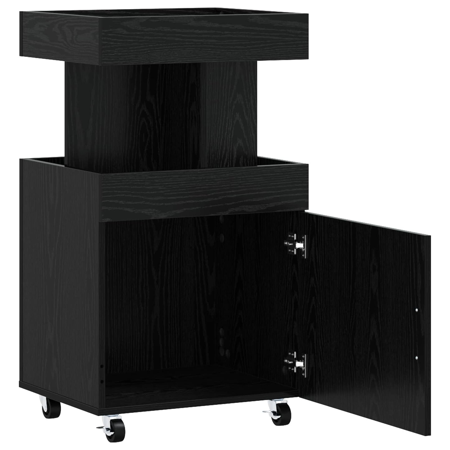 vidaXL Καρότσι μπαρ Μαύρη Δρυς 50 x 41 x 89 cm Επεξεργασμένο Ξύλο