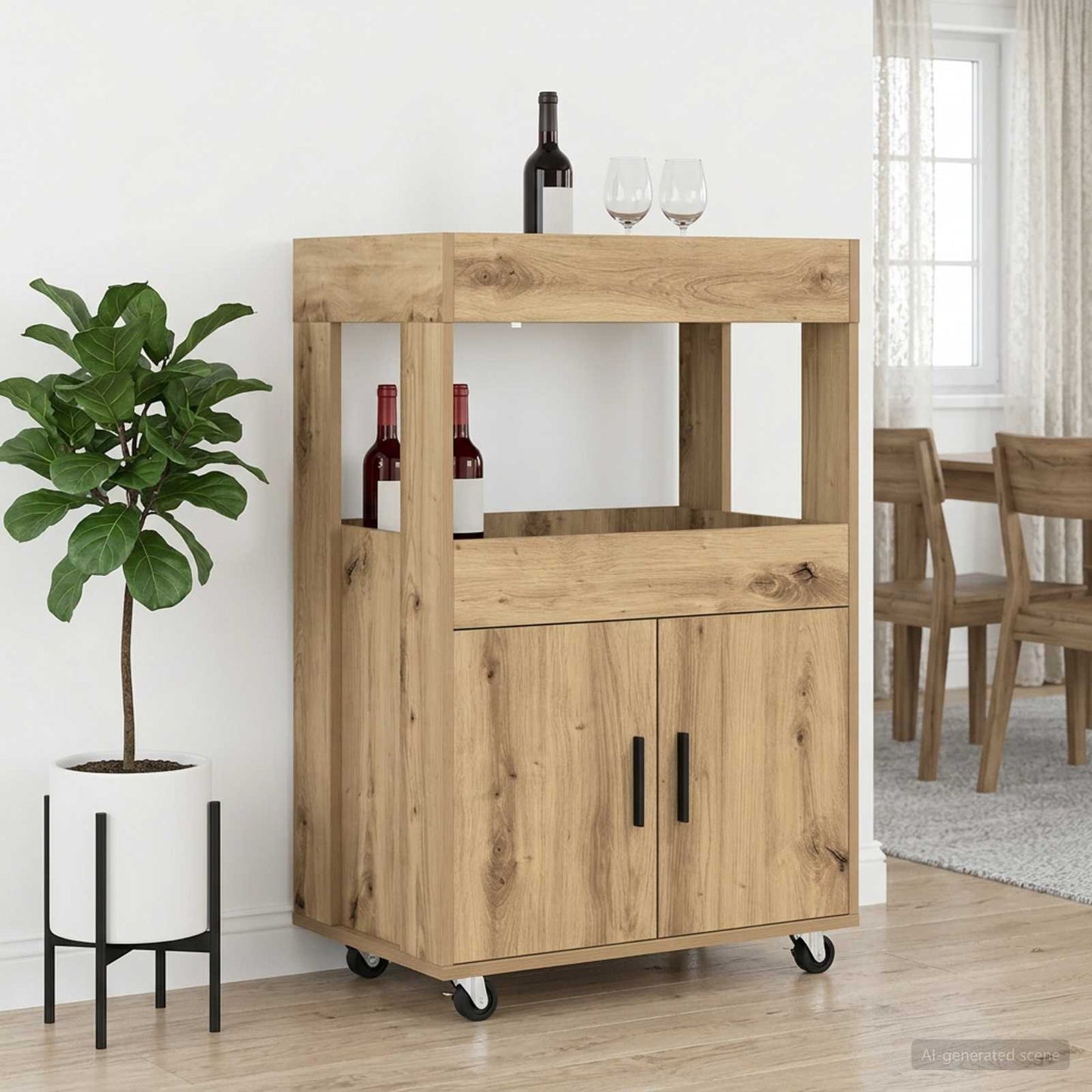 vidaXL Καλάθι Μπαρ Artisan Δρυς 60 x 39.5 x 89 εκ. Επεξεργασμένο Ξύλο