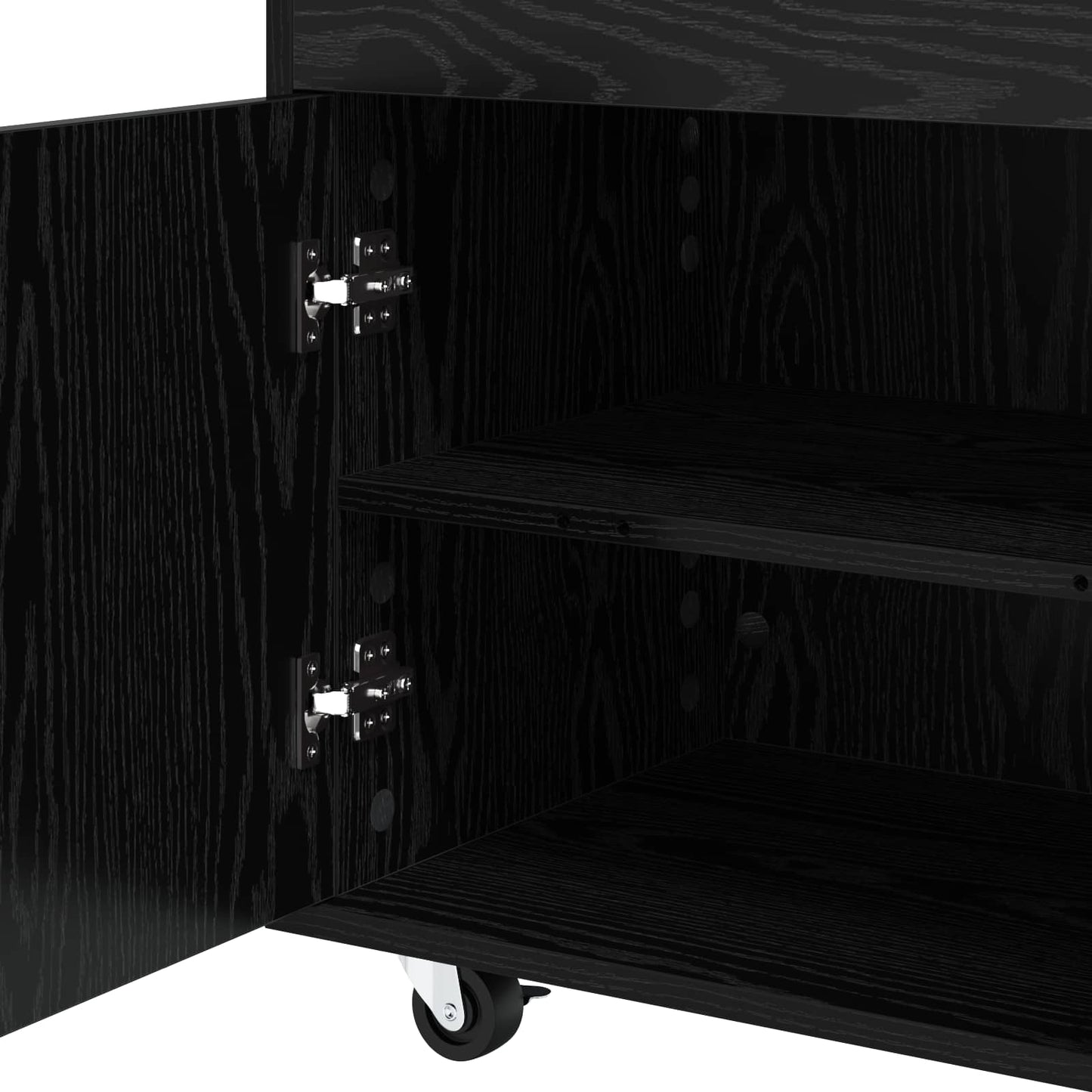 vidaXL Καλάθι Μπαρ Μαύρη Δρυς 60 x 39.5 x 89 εκ. Επεξεργασμένο Ξύλο