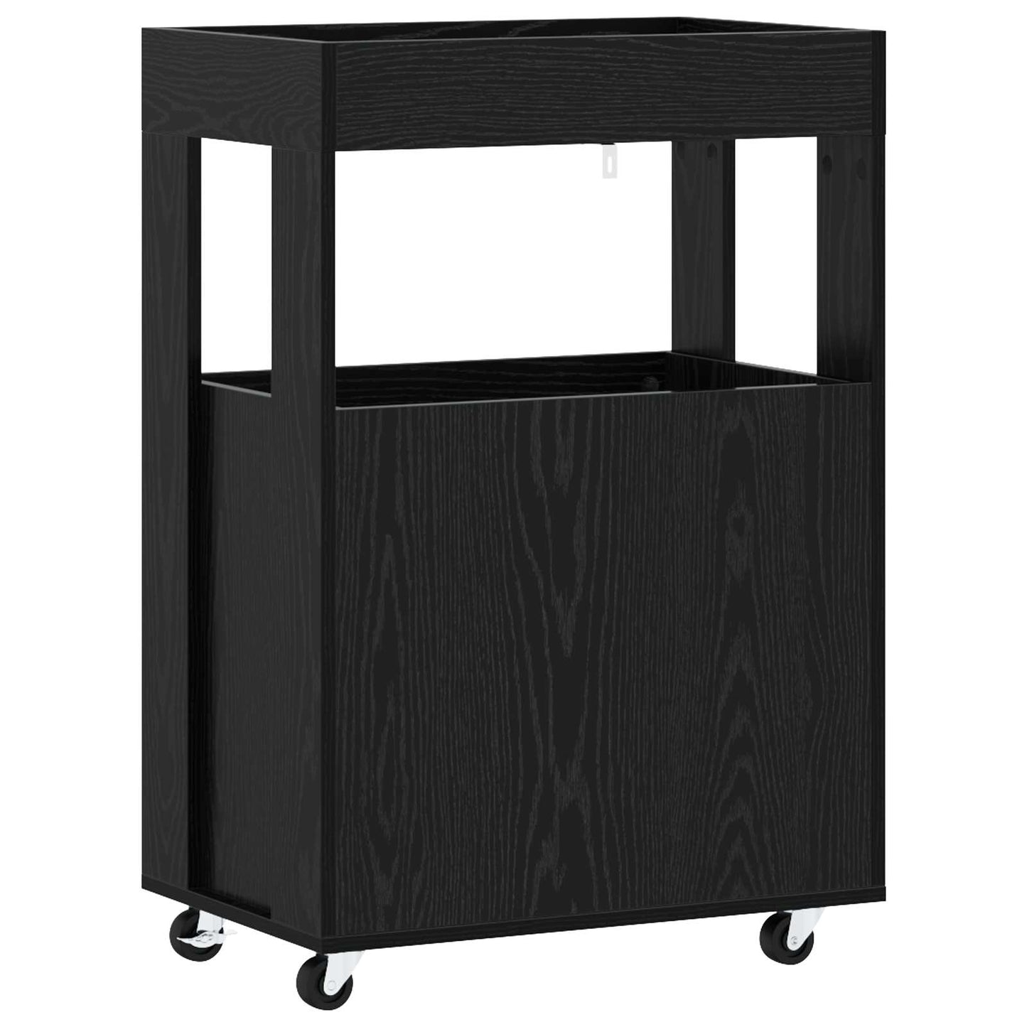 vidaXL Καλάθι Μπαρ Μαύρη Δρυς 60 x 39.5 x 89 εκ. Επεξεργασμένο Ξύλο