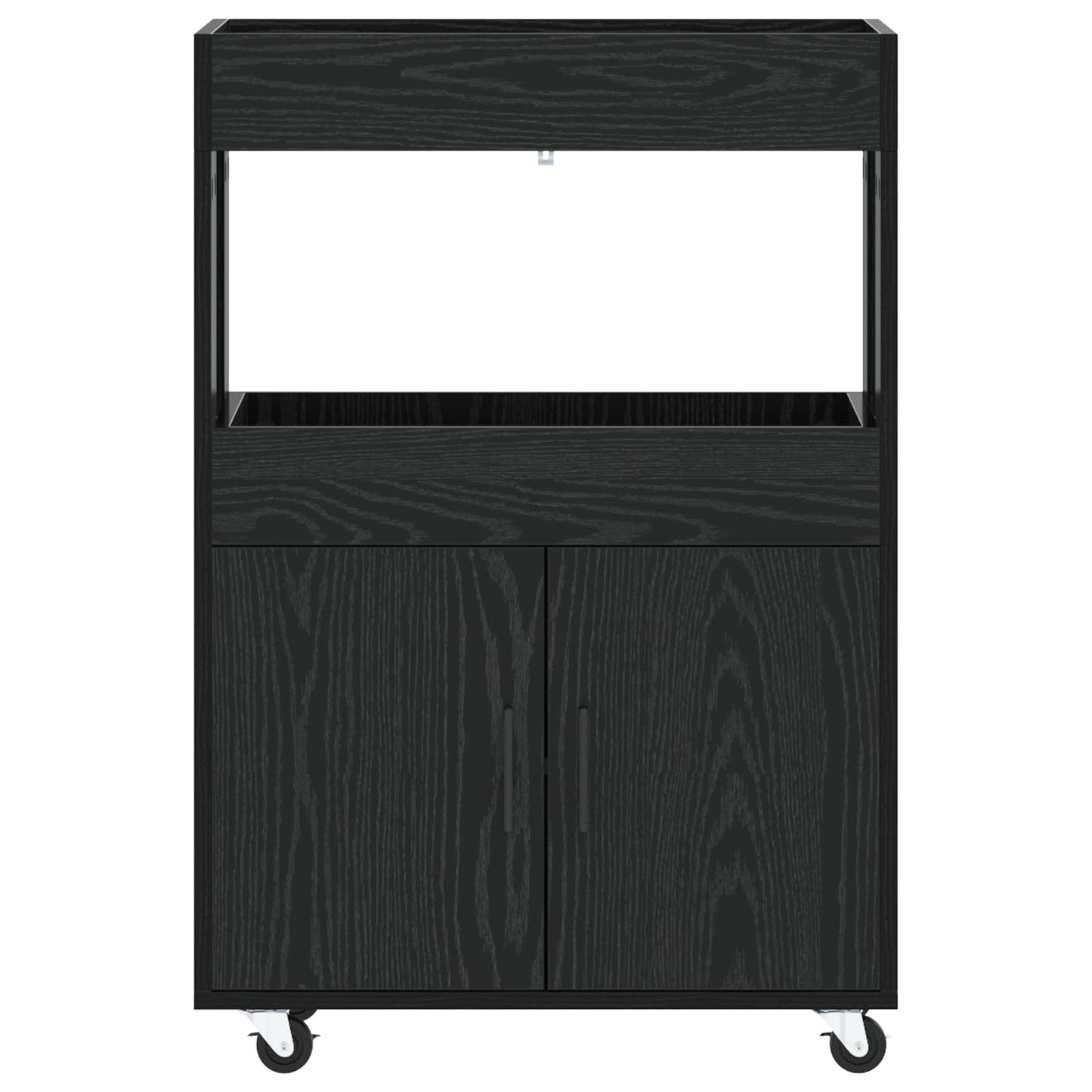 vidaXL Καλάθι Μπαρ Μαύρη Δρυς 60 x 39.5 x 89 εκ. Επεξεργασμένο Ξύλο
