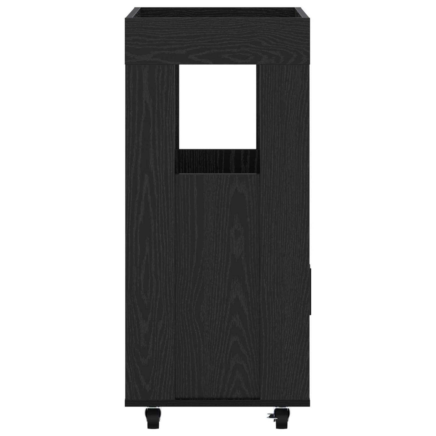 vidaXL Καλάθι Μπαρ Μαύρη Δρυς 60 x 39.5 x 89 εκ. Επεξεργασμένο Ξύλο