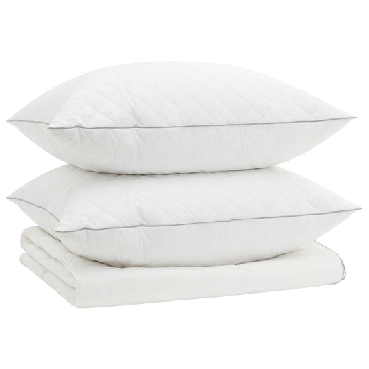 vidaXL Σετ πάπλωμα 90% χήνας FULDA 3 τμχ. 155 x 220 cm Καλοκαίρι Λευκό