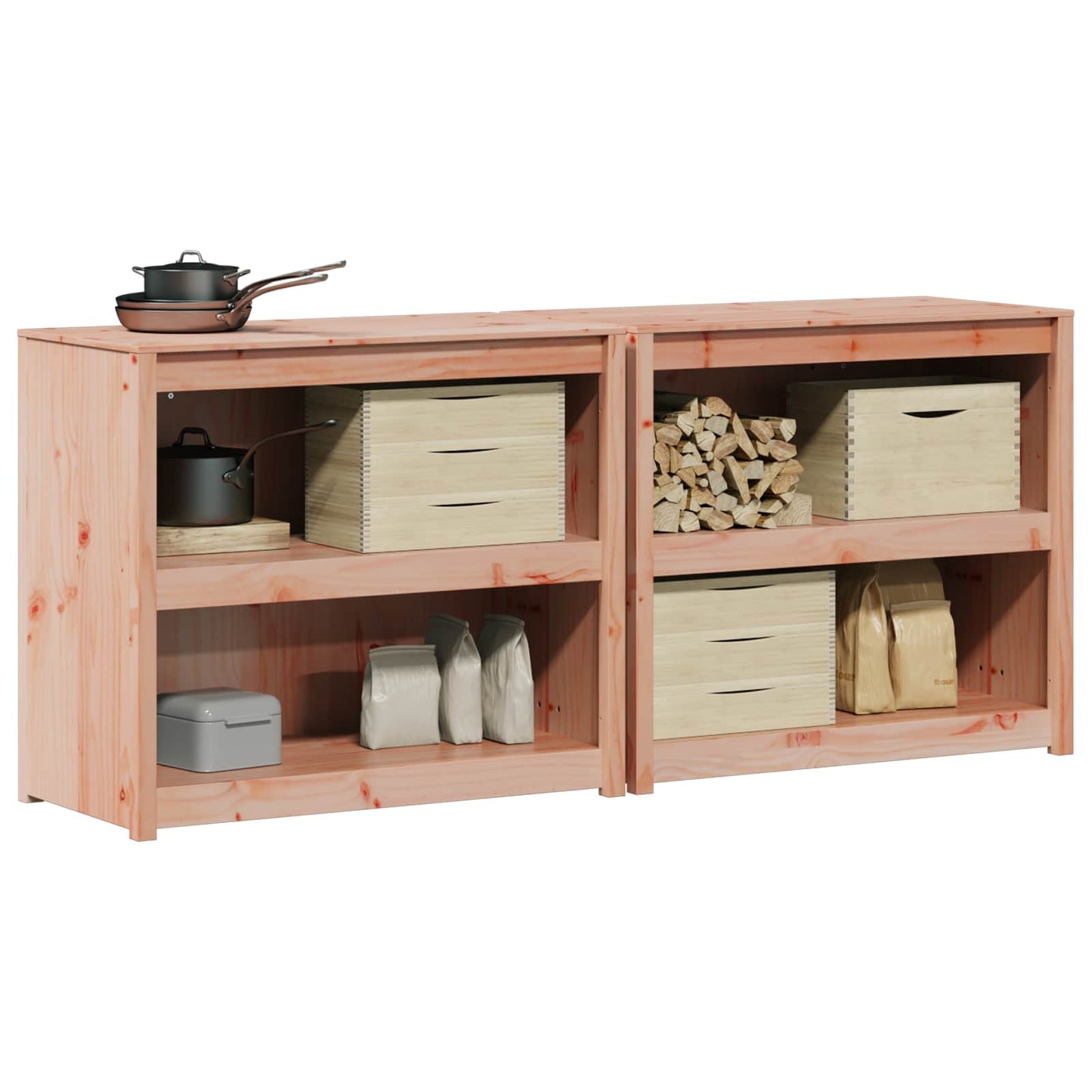 vidaXL Ντουλάπι Κουζίνας Εξωτερικού Χώρου MEPPEL 2 pcs Φυσικός Δούγλας