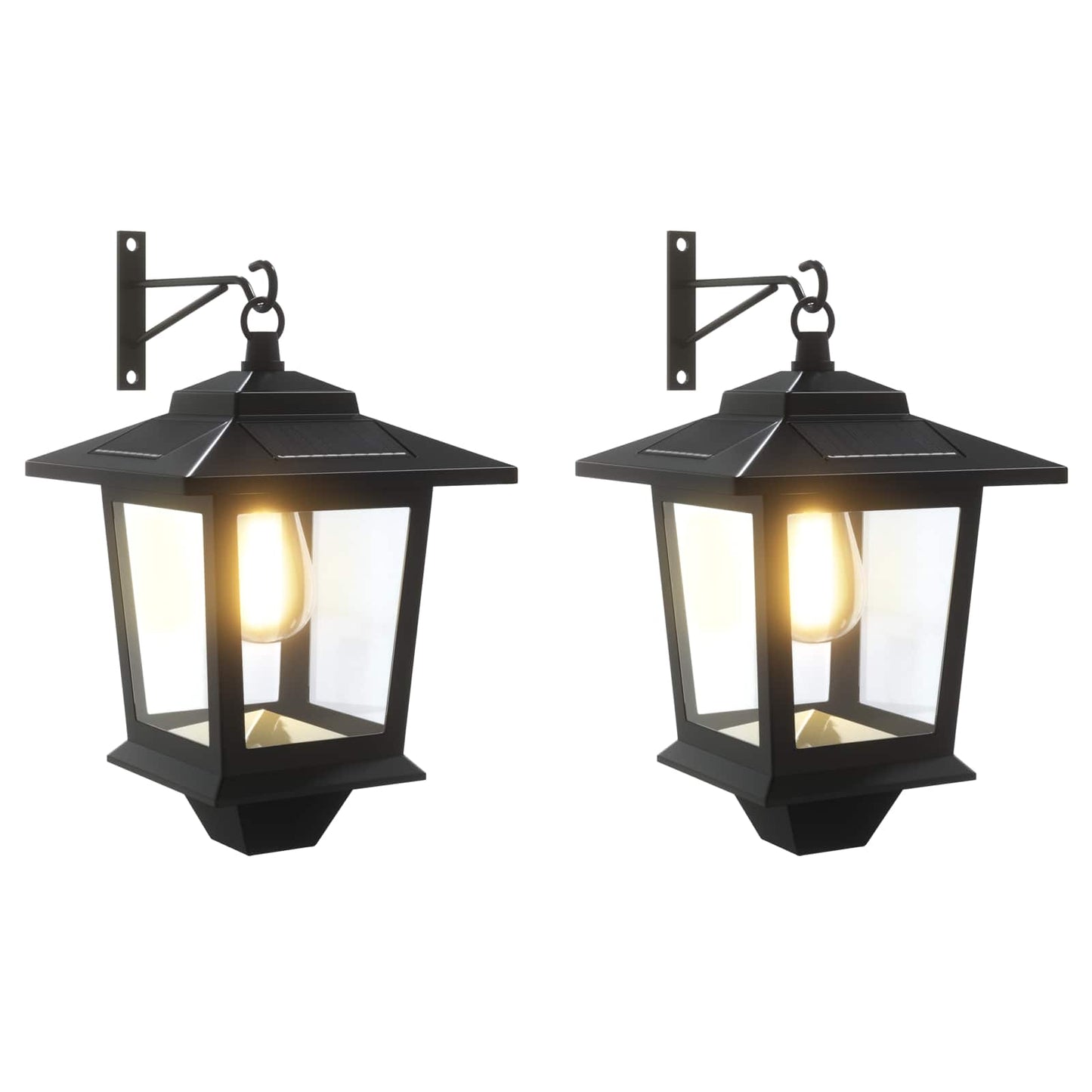 vidaXL Φωτιστικό Τοίχου with LED Bulb 2 τμχ. Μαύρο 19 x 14 x 25 εκ