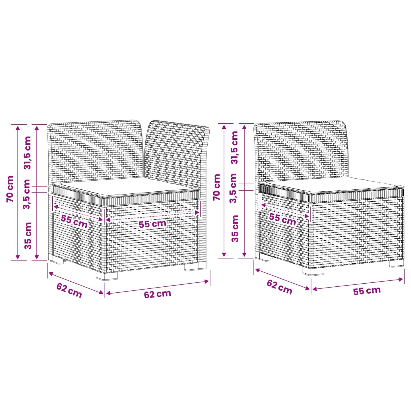 vidaXL Σαφά Κήπου 5 Θέσεων με Μαξιλάρια Ράιταν PP Ανοιχτό γκρι