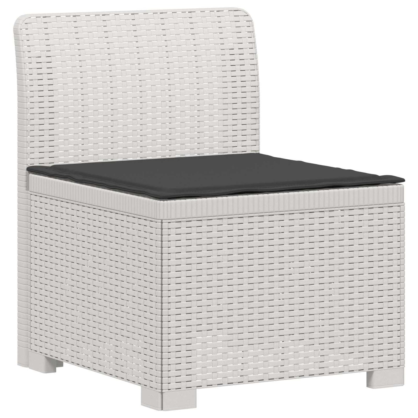 vidaXL Σαφά Κήπου 5 Θέσεων με Μαξιλάρια Ράιταν PP Λευκό