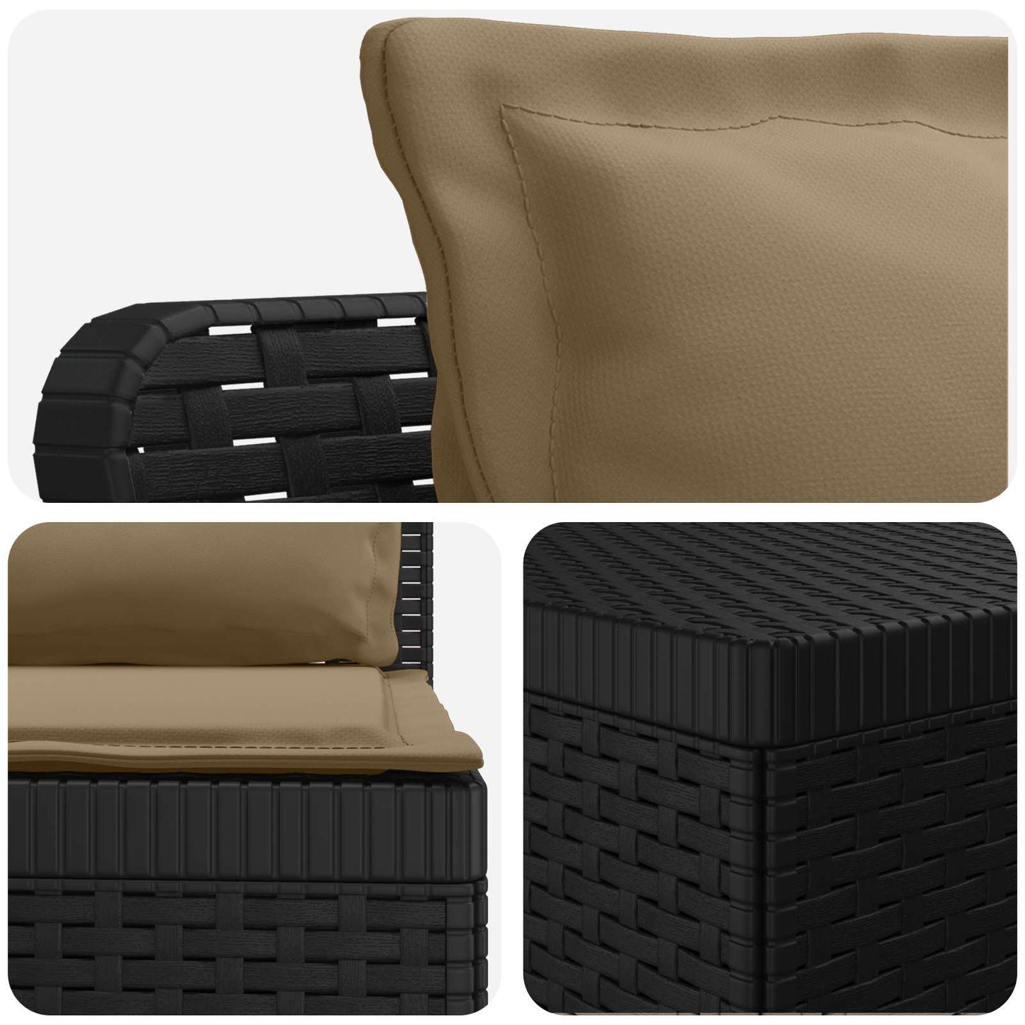 vidaXL Καναπές Κήπου 7 Θέσεων με Μαξιλάρια Μοτίβο Ράτταν PP Ανθρακί
