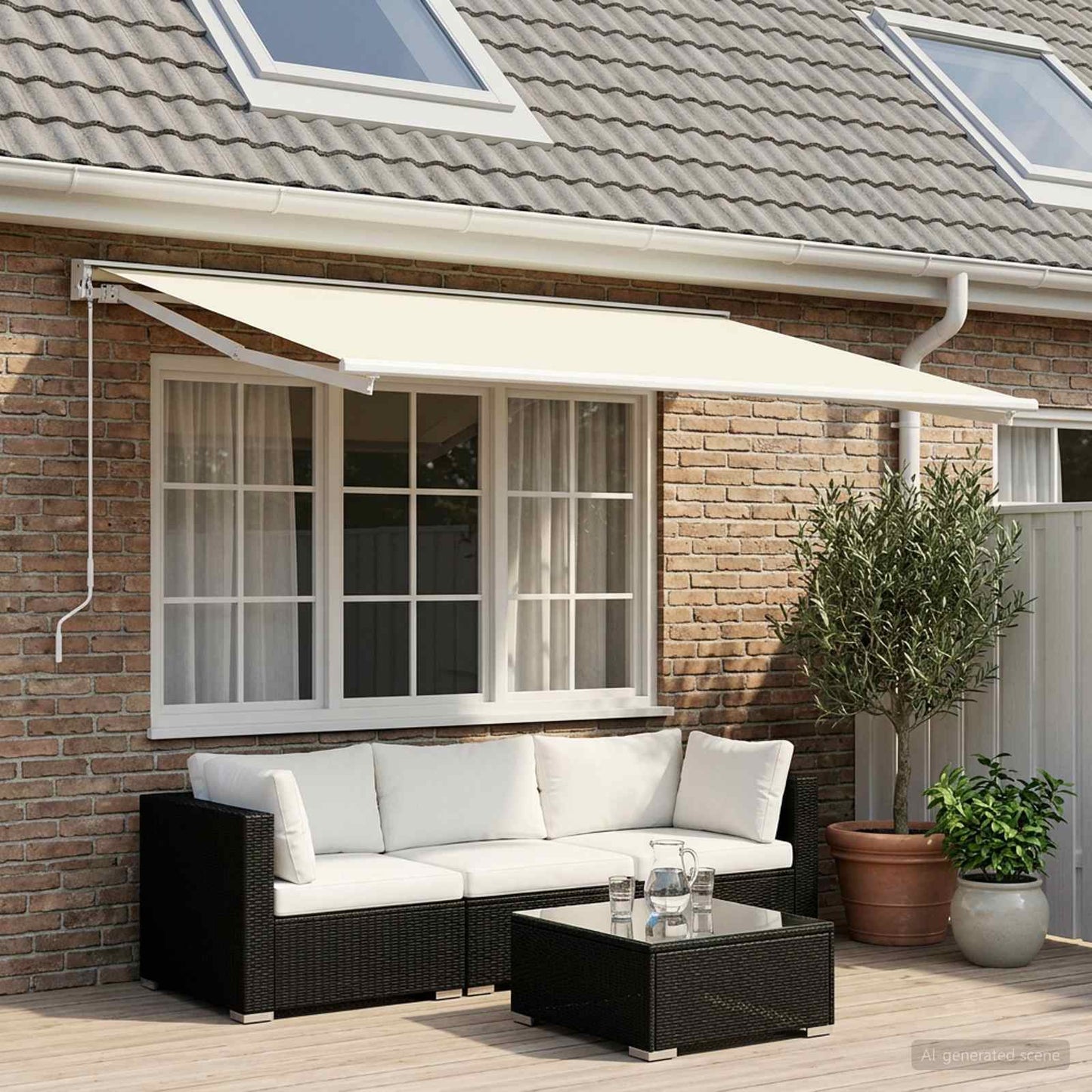 vidaXL Ύφασμα αντικατάστασης τέντας Κρεμ 250 x 200 cm Πολυεστέρας