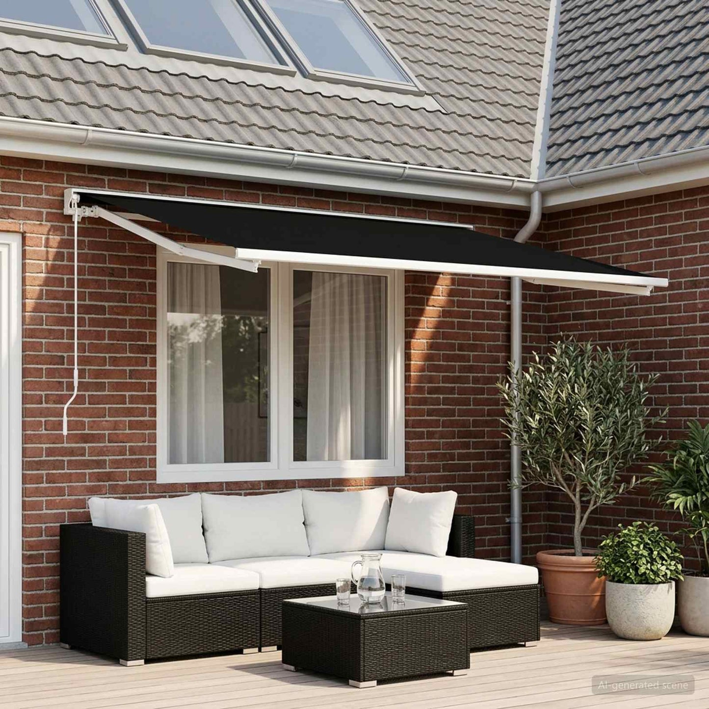 vidaXL Ύφασμα αντικατάστασης τέντας Μαύρο 300 x 250 εκ Πολυεστέρας