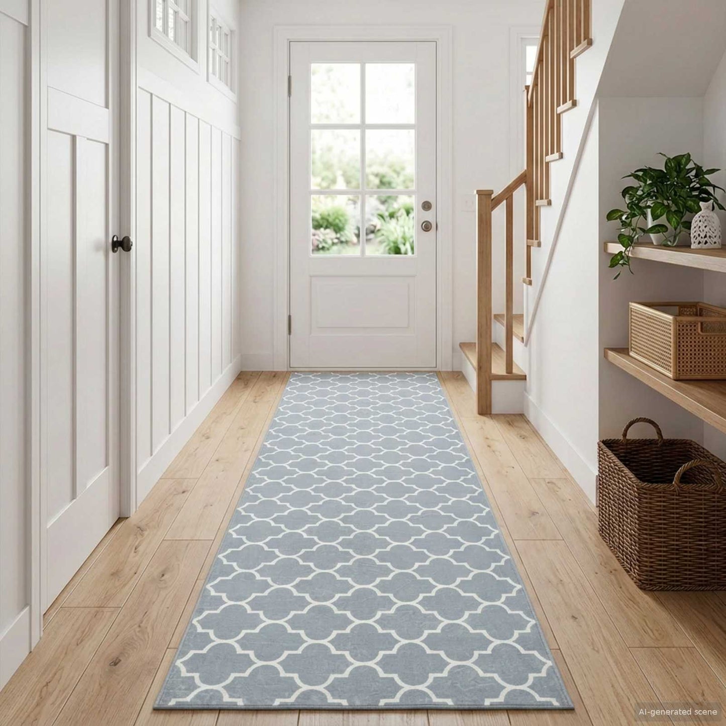vidaXL Χαλί Runner ORIZ 1150 gsm Γκρι και Λευκό