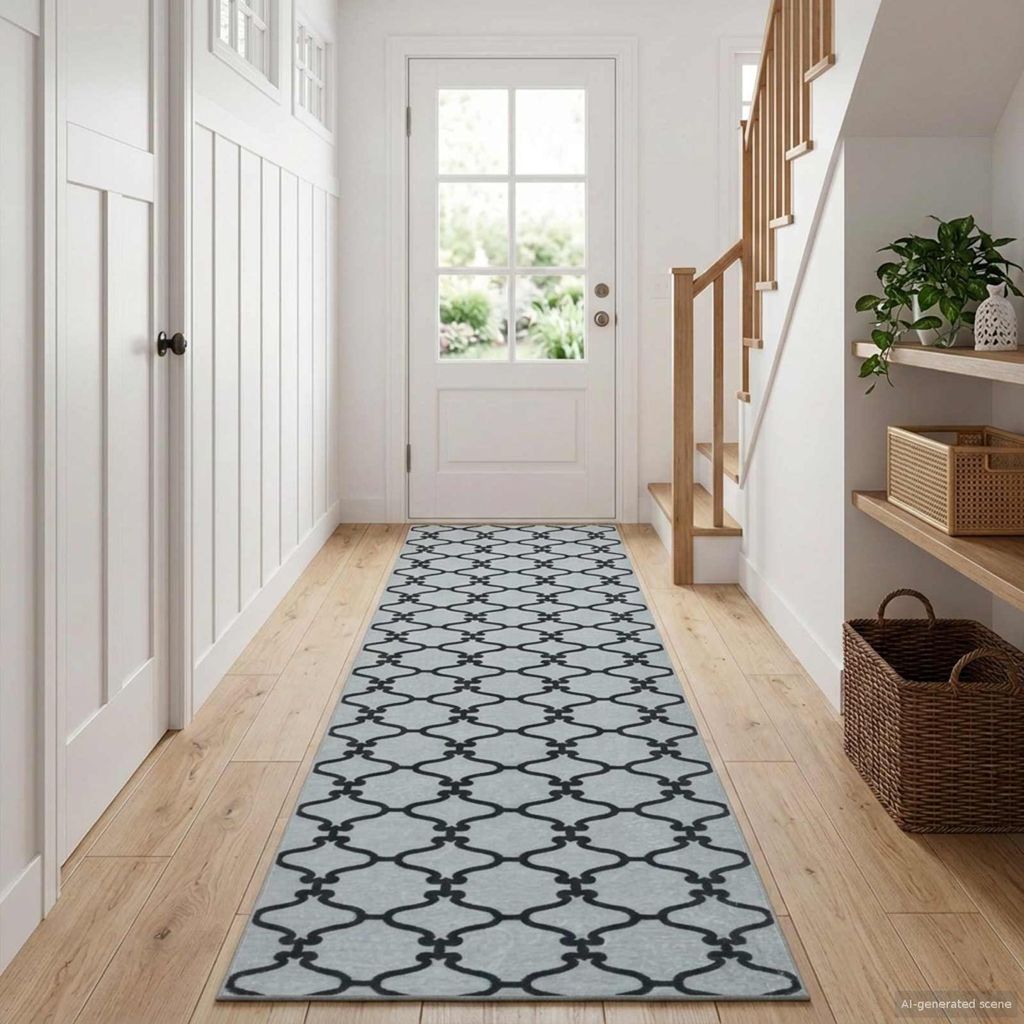 vidaXL Χαλί Runner ORIZ 1150 gsm Μαύρο δίχτυ σχέδιο