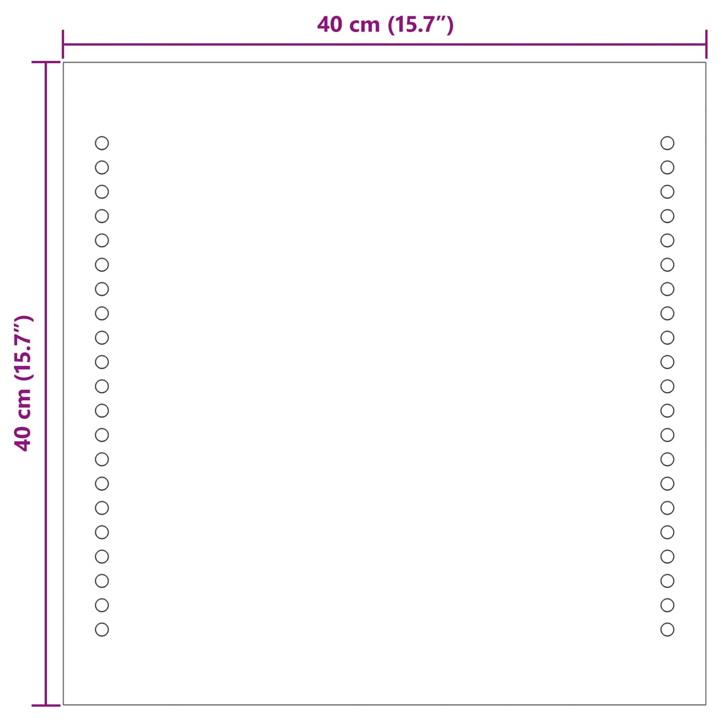vidaXL Καθρέφτης μπάνιου LED Διαφανές 40 x 40 cm σκληρυμένο γυαλί