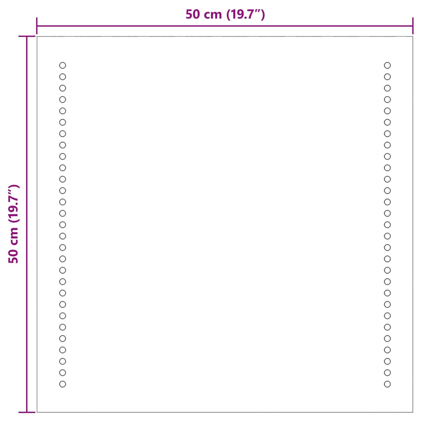 vidaXL Καθρέφτης μπάνιου LED Διαφανές 50 x 50 cm σκληρυμένο γυαλί