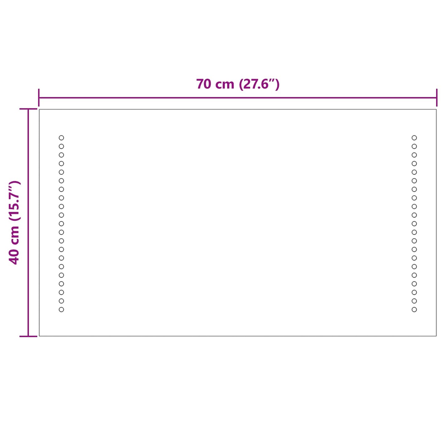 vidaXL Καθρέφτης μπάνιου LED Διαφανές 70 x 40 cm σκληρυμένο γυαλί