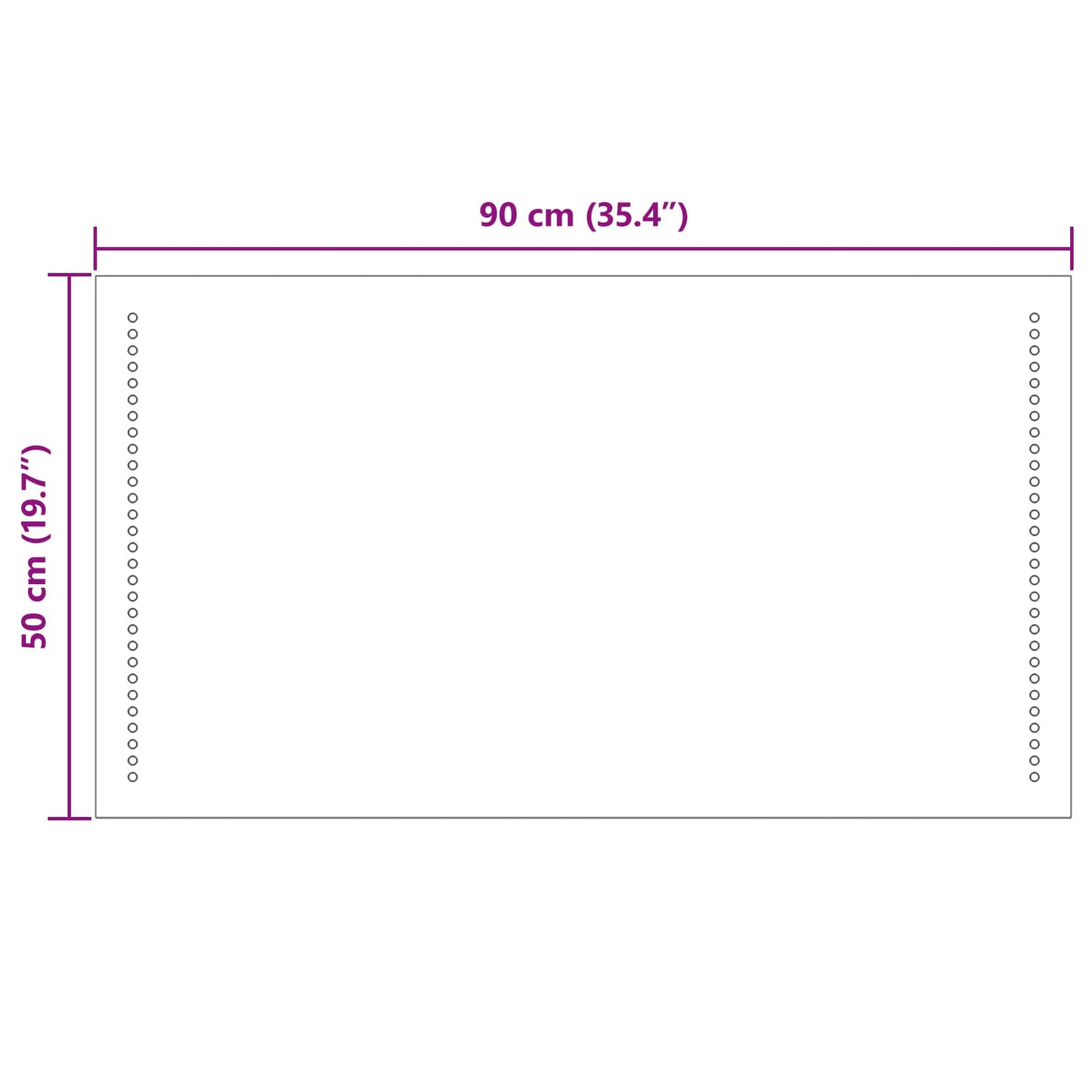 vidaXL Καθρέφτης μπάνιου LED Διαφανές 90 x 50 cm σκληρυμένο γυαλί