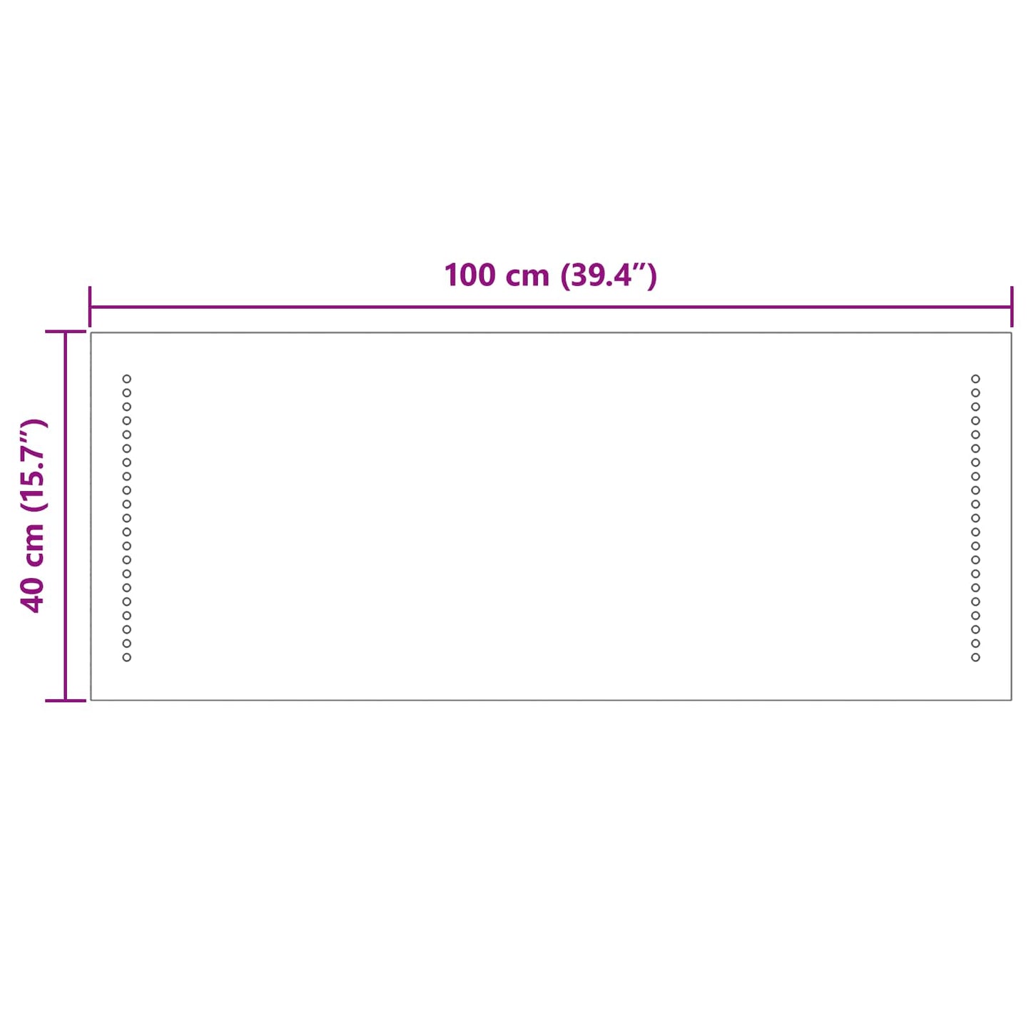 vidaXL Καθρέφτης μπάνιου LED Διαφανές 100 x 40 cm σκληρυμένο γυαλί