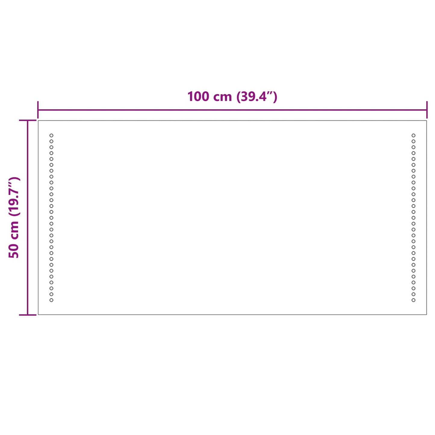 vidaXL Καθρέφτης μπάνιου LED Διαφανές 100 x 50 cm σκληρυμένο γυαλί