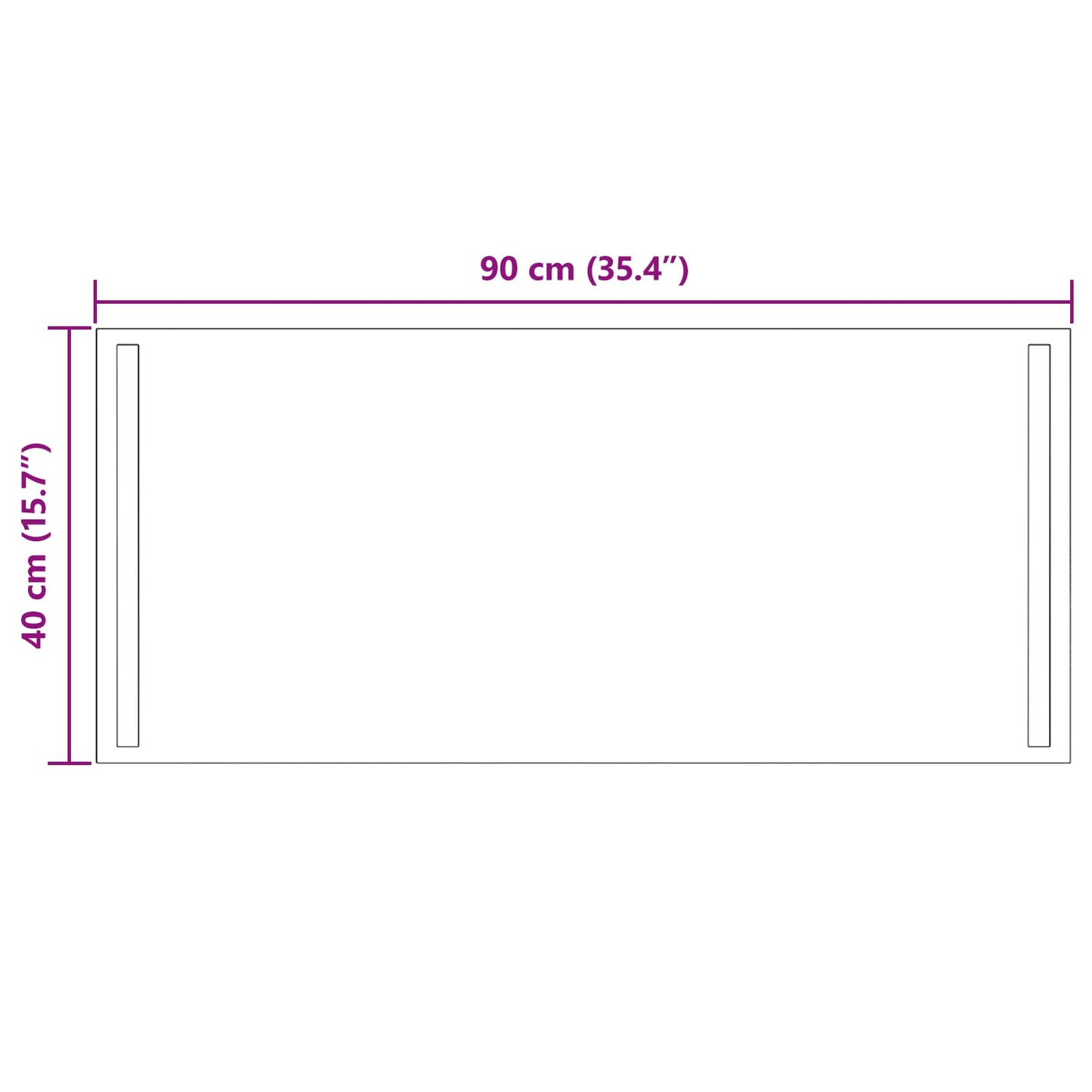 vidaXL Καθρέφτης μπάνιου LED Διαφανές 90 x 40 cm σκληρυμένο γυαλί