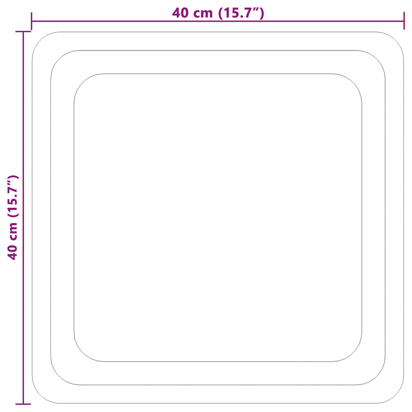 vidaXL Καθρέφτης μπάνιου LED Διαφανές 40 x 40 cm σκληρυμένο γυαλί